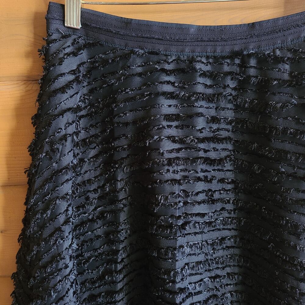 Anthropologie Skirt Grazia Textured Midi Flared Maeve Black High Rise 4 Boho - Picture 3 of 6